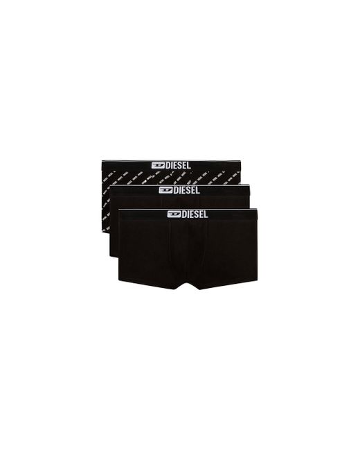 DIESEL Black Three-Pack Boxer Briefs With Diagonal Logo for men