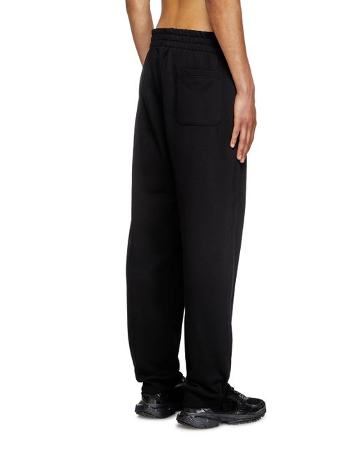 DIESEL Black Sweatpants With Metal-Effect Oval D Logo for men
