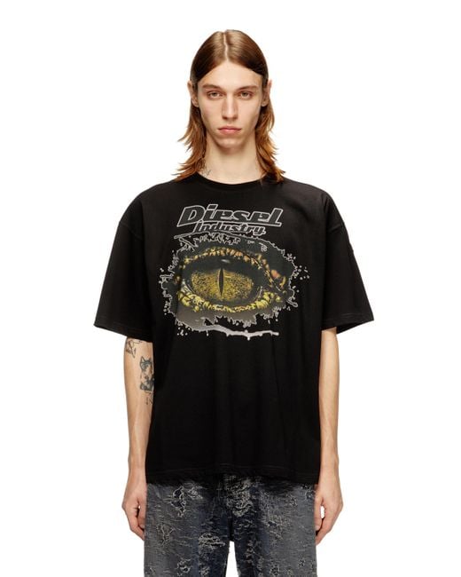 DIESEL Baumwoll-T-Shirt Mit Digitaldruck in Black für Herren