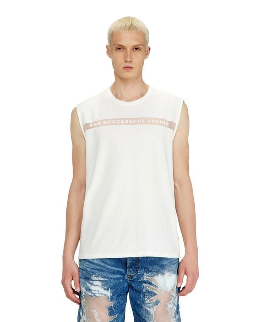DIESEL White Tank Top With For Successful Loving Logo