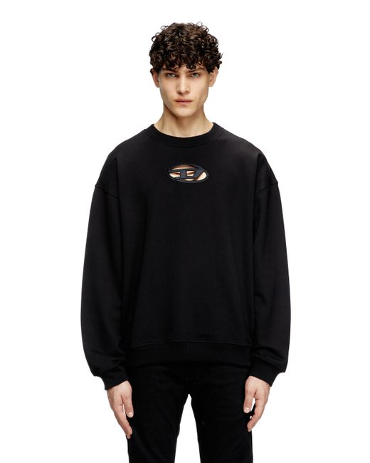 DIESEL Sweatshirt Mit Cut-Out-Oval D in Black für Herren