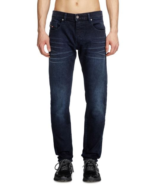 DIESEL Blue Slim Jeans Regular Waist 2019 D-Strukt, Dark, Zip Fly for men