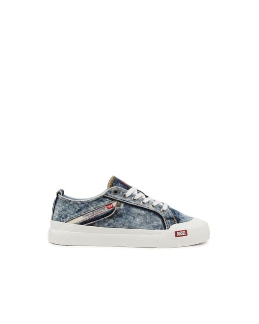 DIESEL Blue S-Athos-Denim Sneakers With Pocket Detail