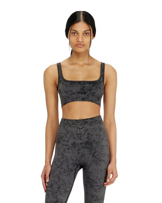 DIESEL Black Sports Bra With Utilitarian Print