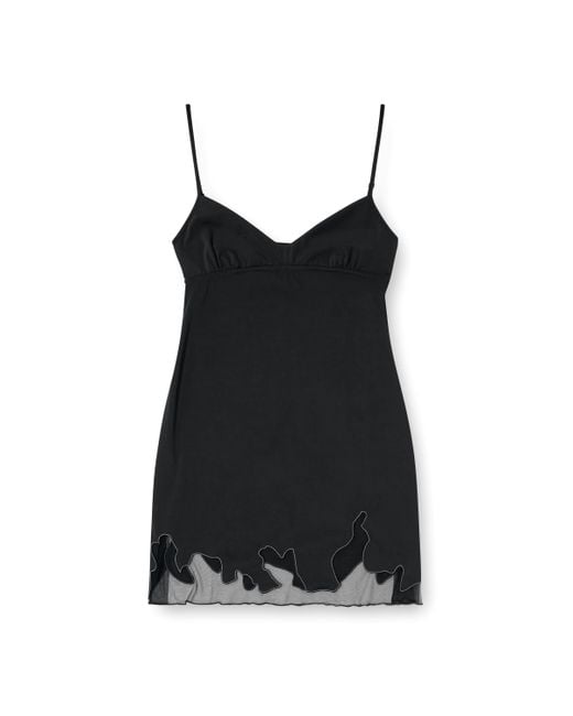 DIESEL Blue Nylon Mini Dress With Tulle Insert