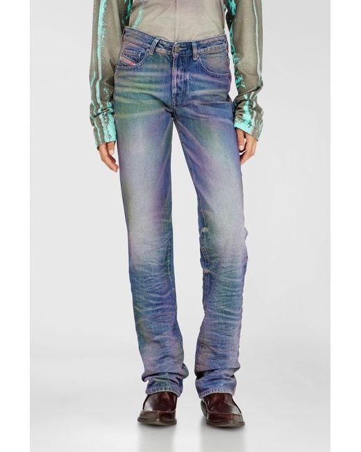 DIESEL Blue Regular Jeans Regular Waist D-Lie, Button Fly