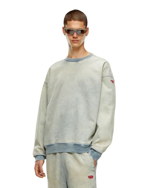 DIESEL Gray Sweatshirt In Track Denim for men