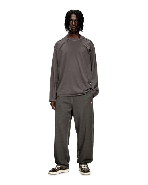 メンズ DIESEL 長袖Tシャツ Brown