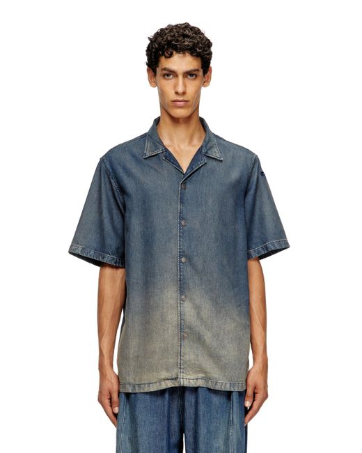 Chemise de bowling en denim dégradé et fluide DIESEL pour homme en coloris Blue