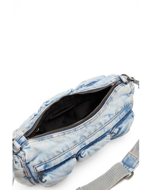 DIESEL Re-edition Travel 3000 デニムショルダーバッグ Blue