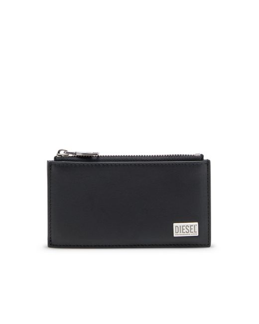 DIESEL Black Flat Card Holder for men