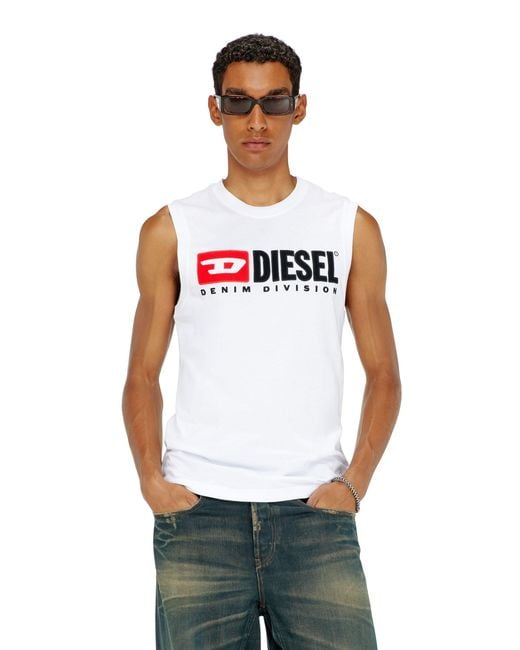 DIESEL White T-Isco-Div for men