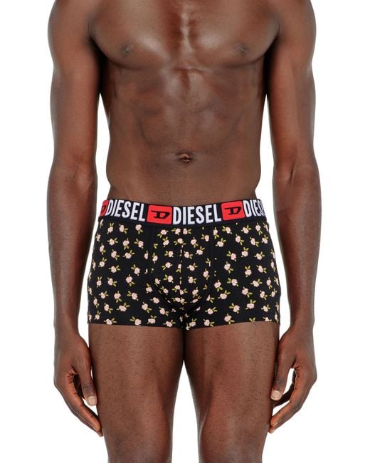 DIESEL Blue Three-Pack Of Stretch Cotton Trunks With Floral Print for men