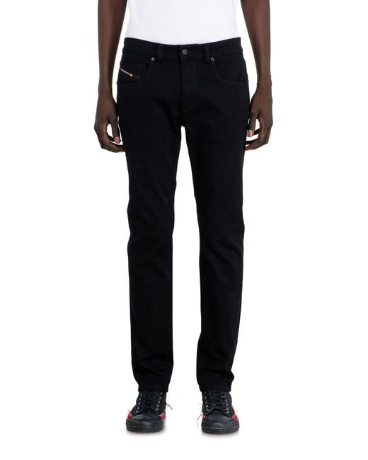 DIESEL Black Slim Jeans Regular Waist 2019 D-Strukt, /Dark, Zip Fly for men