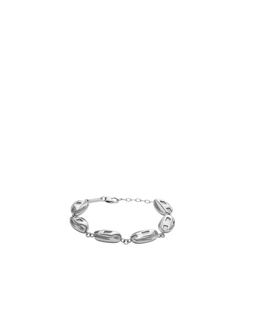 DIESEL White Stainless Steel Chain Bracelet