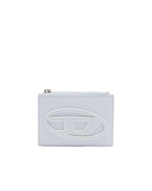 DIESEL White Card Holder In Pastel Leather