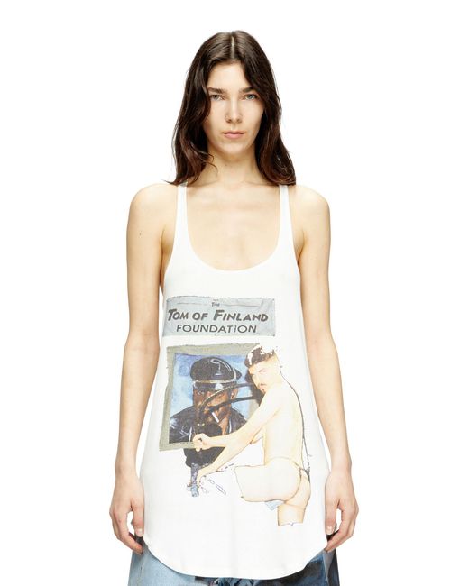 DIESEL Tank Top With Graphic Print White