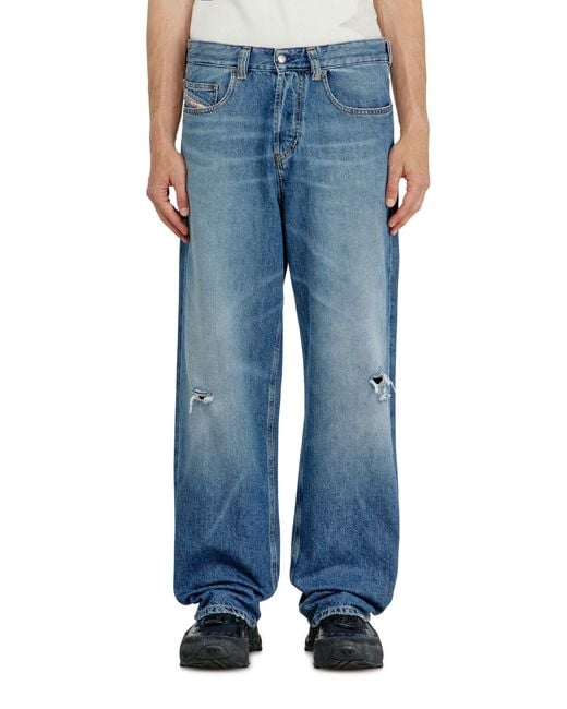 DIESEL Blue Relaxed Jeans Low Waist 2001 D-Macro, Medium, Button Fly for men