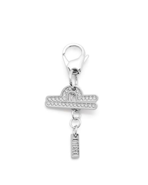 DIESEL Metallic Metal Libra Charm With Rhinestones