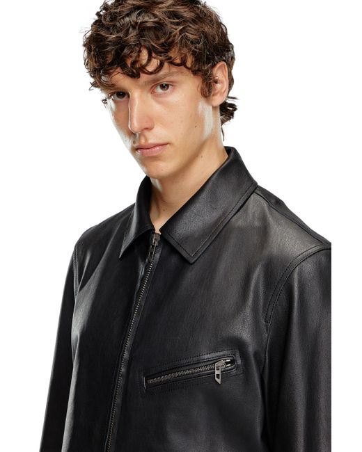 メンズ DIESEL レザージャケット Black