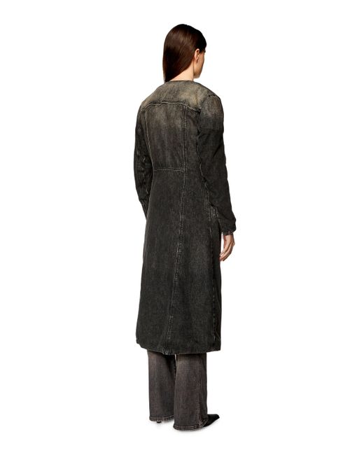 Manteau en denim de coton et chanvre DIESEL en coloris Black