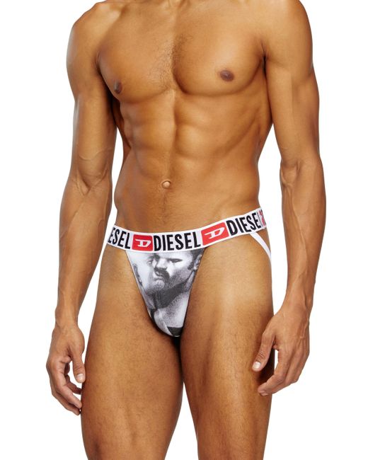 メンズ DIESEL Jock Strap With Graphic Print Blue