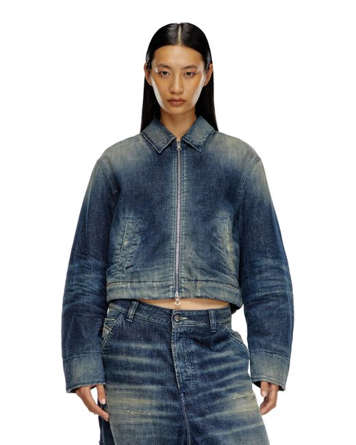 Chaqueta Acolchada En Denim De Estilo Utility DIESEL de color Blue