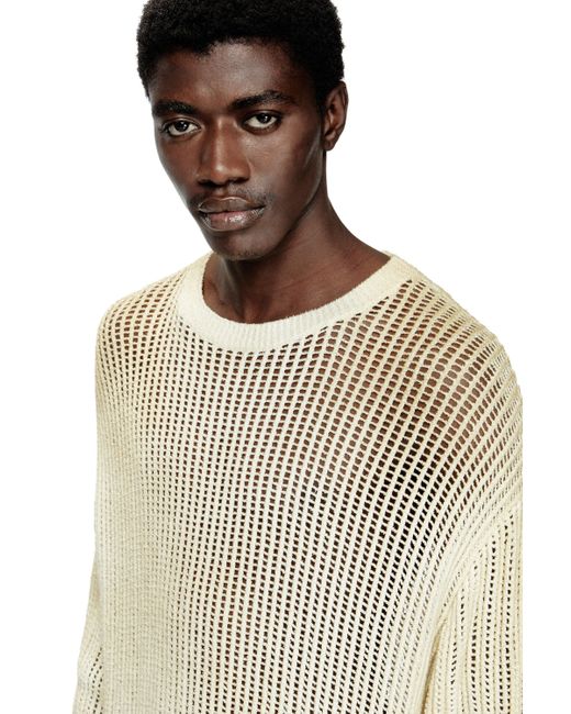 DIESEL Natural Open-Knit Jumper With Distressed Effect for men