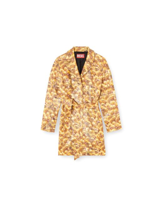 DIESEL Metallic Trench Coat With Duck Print