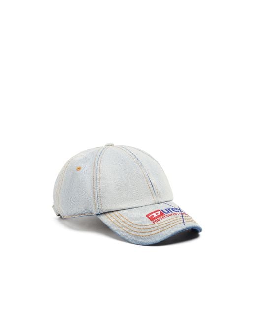 DIESEL White Denim Baseball Cap With Durex Logo for men