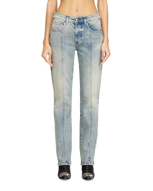 DIESEL Blue Regular Jeans Low Waist 1989 D-Mine, Light, Button Fly