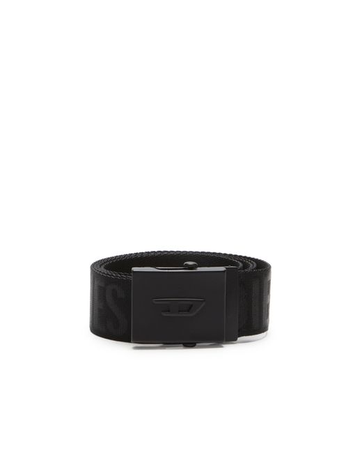 Cintura in nastro con logo impresso di DIESEL in Black da Uomo