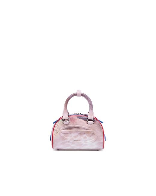 DIESEL Pink 1Dr Dome-Small Bowling Bag With Animal Print