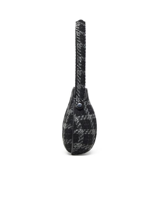 DIESEL Black Double-D-Shoulder Bag With Houndstooth Motif
