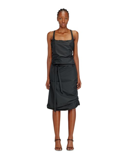 DIESEL Black Open-Back Apron Dress
