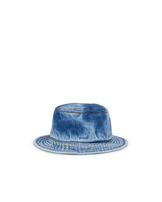 DIESEL Blue Bucket Hat In Washed Denim for men