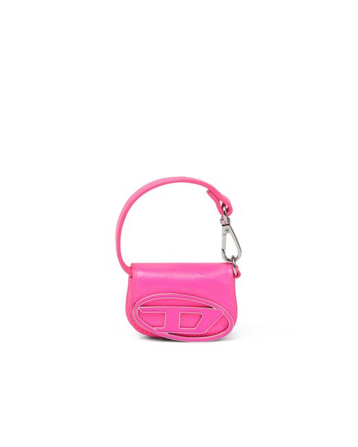 Charm per borsa in pelle fluo di DIESEL in Pink
