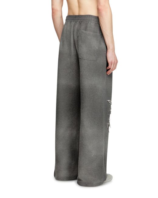 DIESEL Gray Track Pants With Distressed Front for men