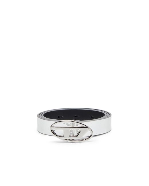 Cintura sottile metallizzata di DIESEL in White