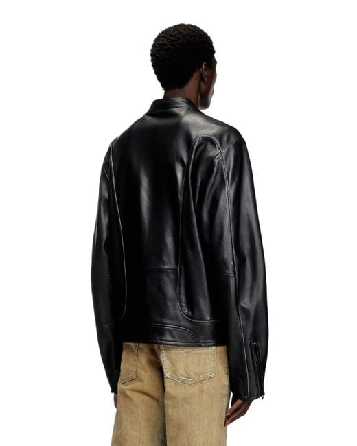 メンズ DIESEL レザージャケット Black