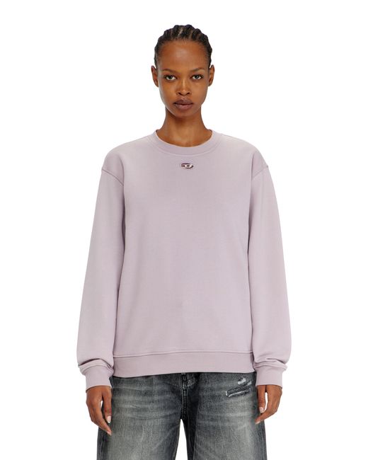 DIESEL Purple Cotton Sweatshirt With Oval D Embroidery