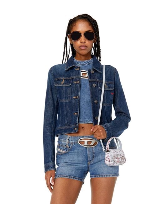 DIESEL Blue Open-back Top With Cut-out Metal D Logo