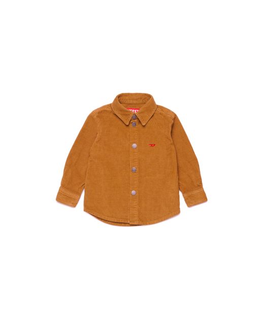 DIESEL Orange Corduroy Shirt With Small D Logo for men