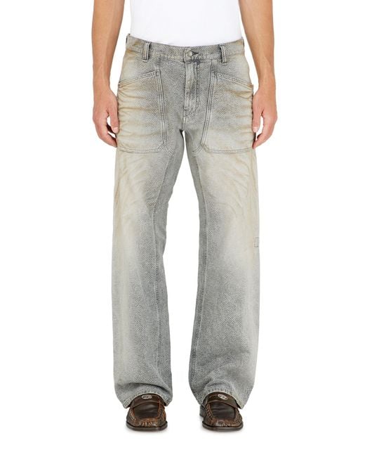 DIESEL Gray Relaxed Jeans Regular Waist D-Zeta, Zip Fly for men