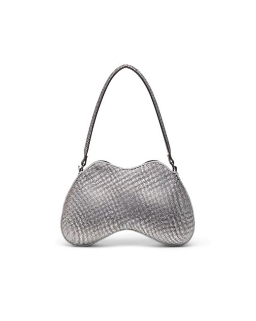 DIESEL Double-D-Shoulder Bag With All-Over Crystals White
