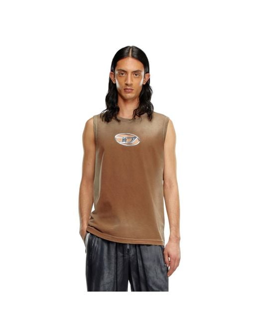 トップス DIESEL Faded tank top with puffy Oval D Men's Faded tank top with puffy Oval D | Black | Diesel