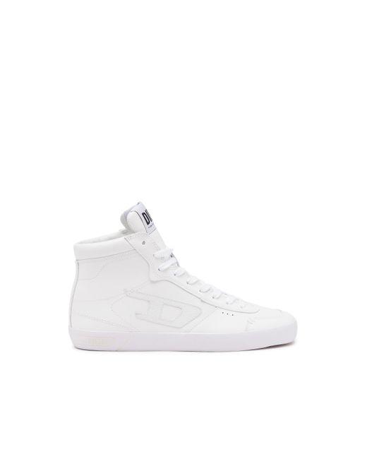 DIESEL White S-leroji Mid Leather High-top Trainers for men