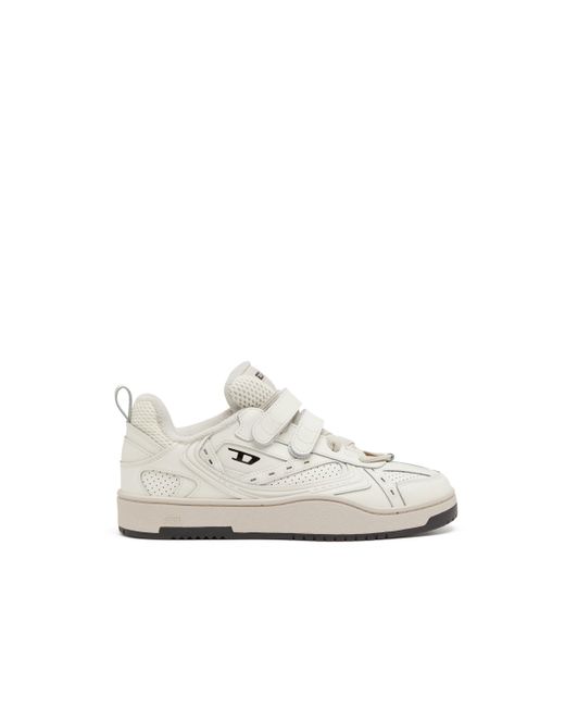 DIESEL White S-Ukiyo-Monochrome Sneaker With Straps for men