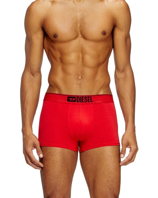 DIESEL Red Three-Pack Of Plain Boxer Briefs for men