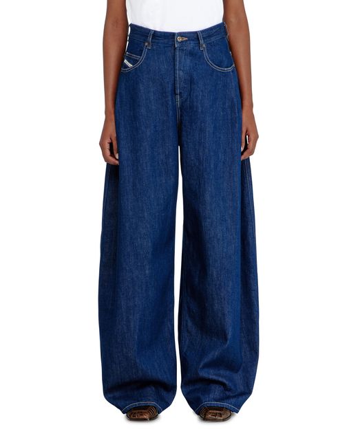 DIESEL Blue Relaxed Jeans High Waist 1987 D-Khelz, Dark, Button Fly